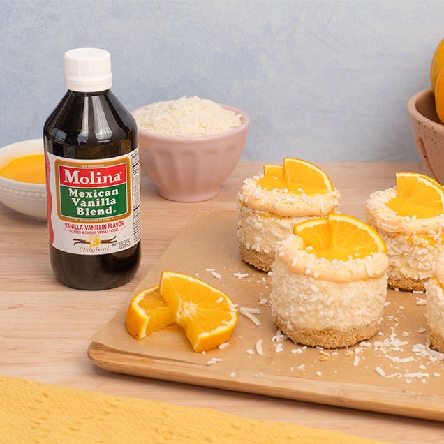 MINI NO-BAKE ORANGE CHEESECAKES