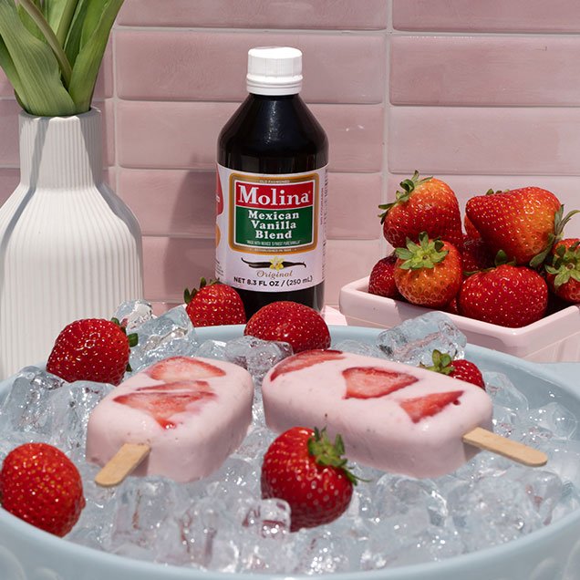 STRAWBERRY AND CREAM POPSICLES